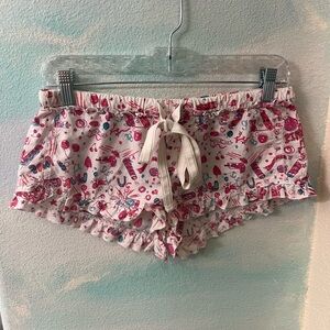 PINK Pink & Red Graphic Ruffle Shorts